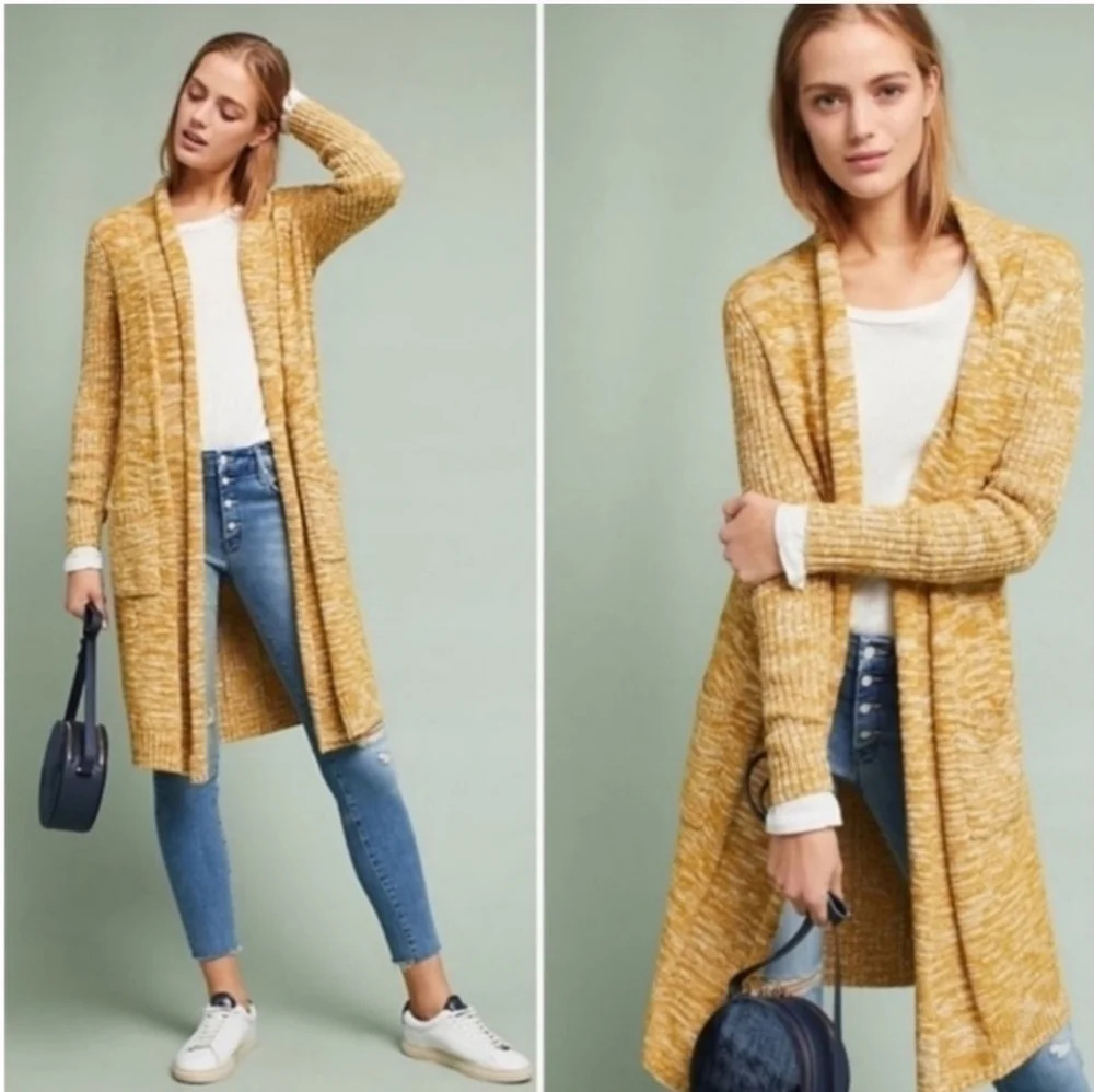 || ANTHROPOLOGIE || duster, cardigan, pockets, marled, sweater, long, size S